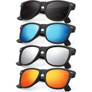 4 Pack Polarized Sunglasses Womens Men Fashion UV Blocking UV400 Protection